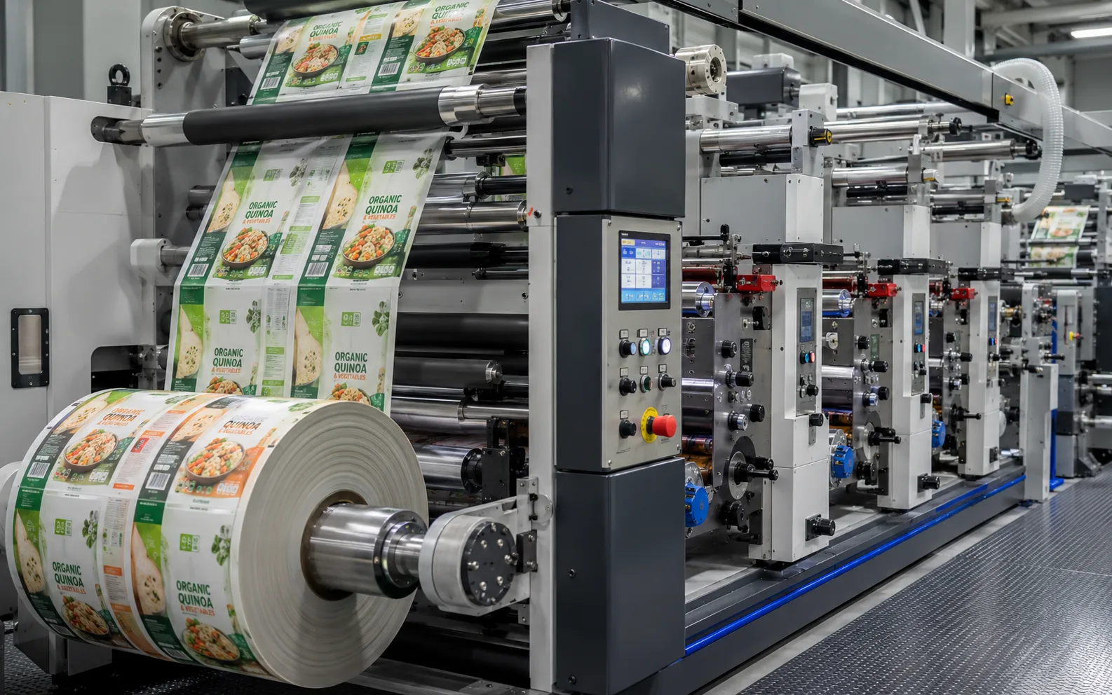 Flexographic printing for flexible coffee pouches