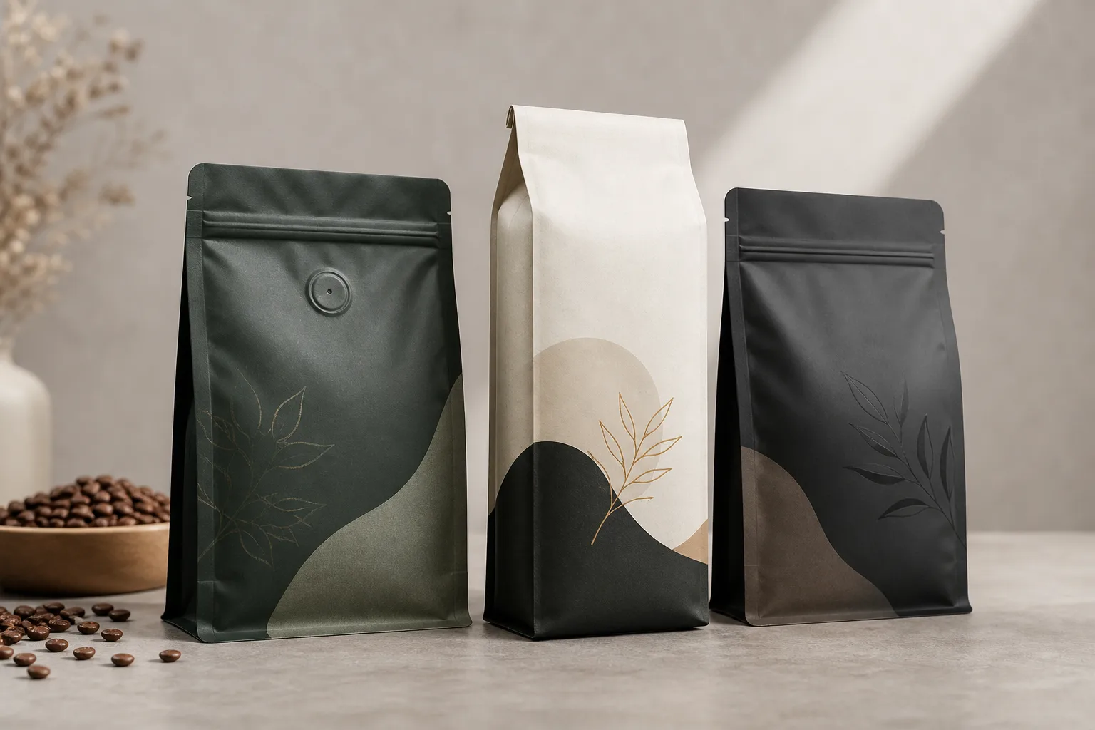 Custom Coffee Bags Guide: Materials, Valve Options & Printing for Roasters