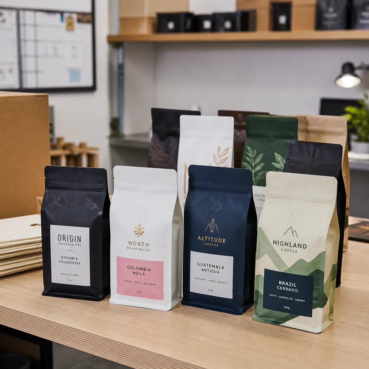 coffee bag batch production MOQ small batch order