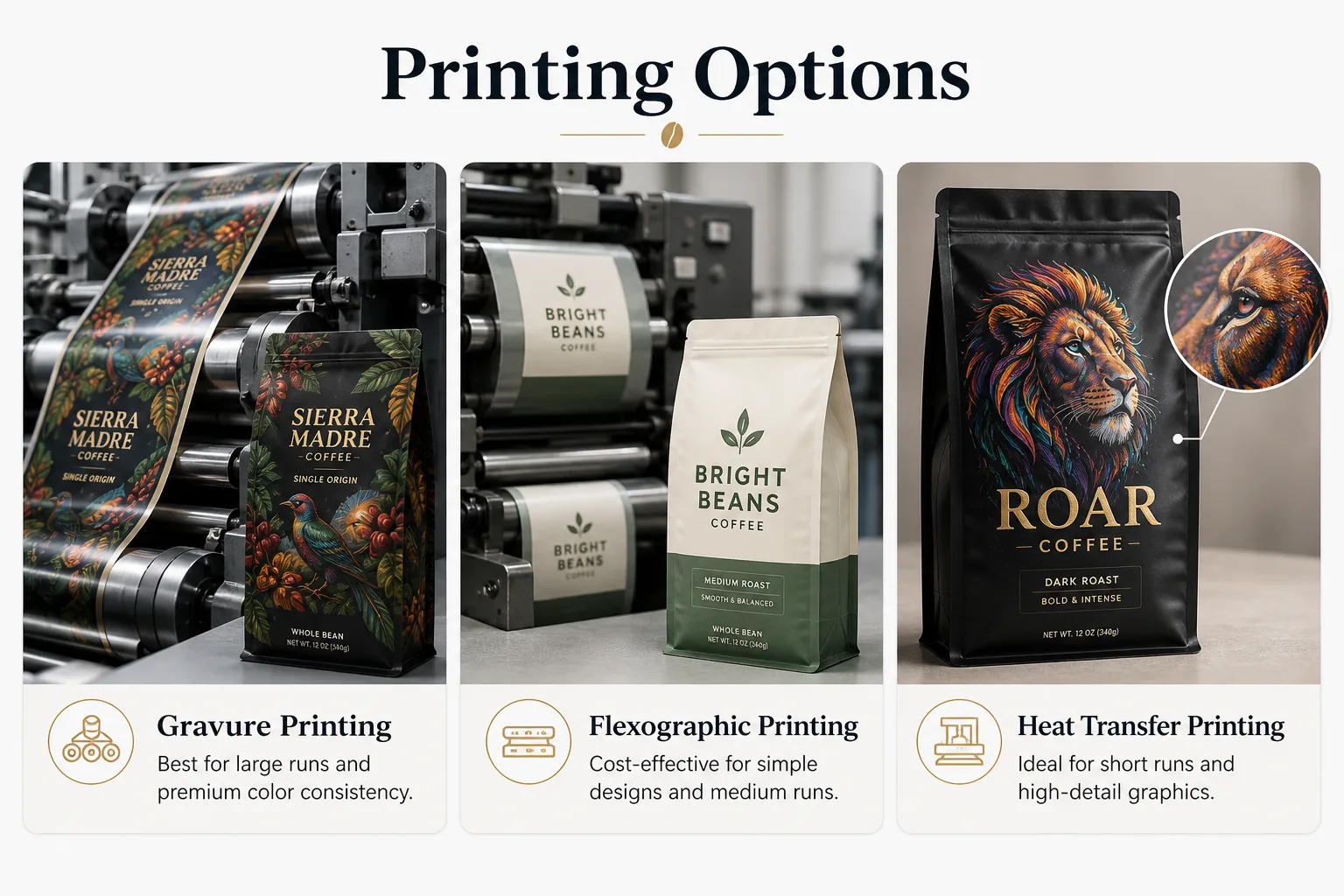 gravure printing coffee bag custom design high quality color