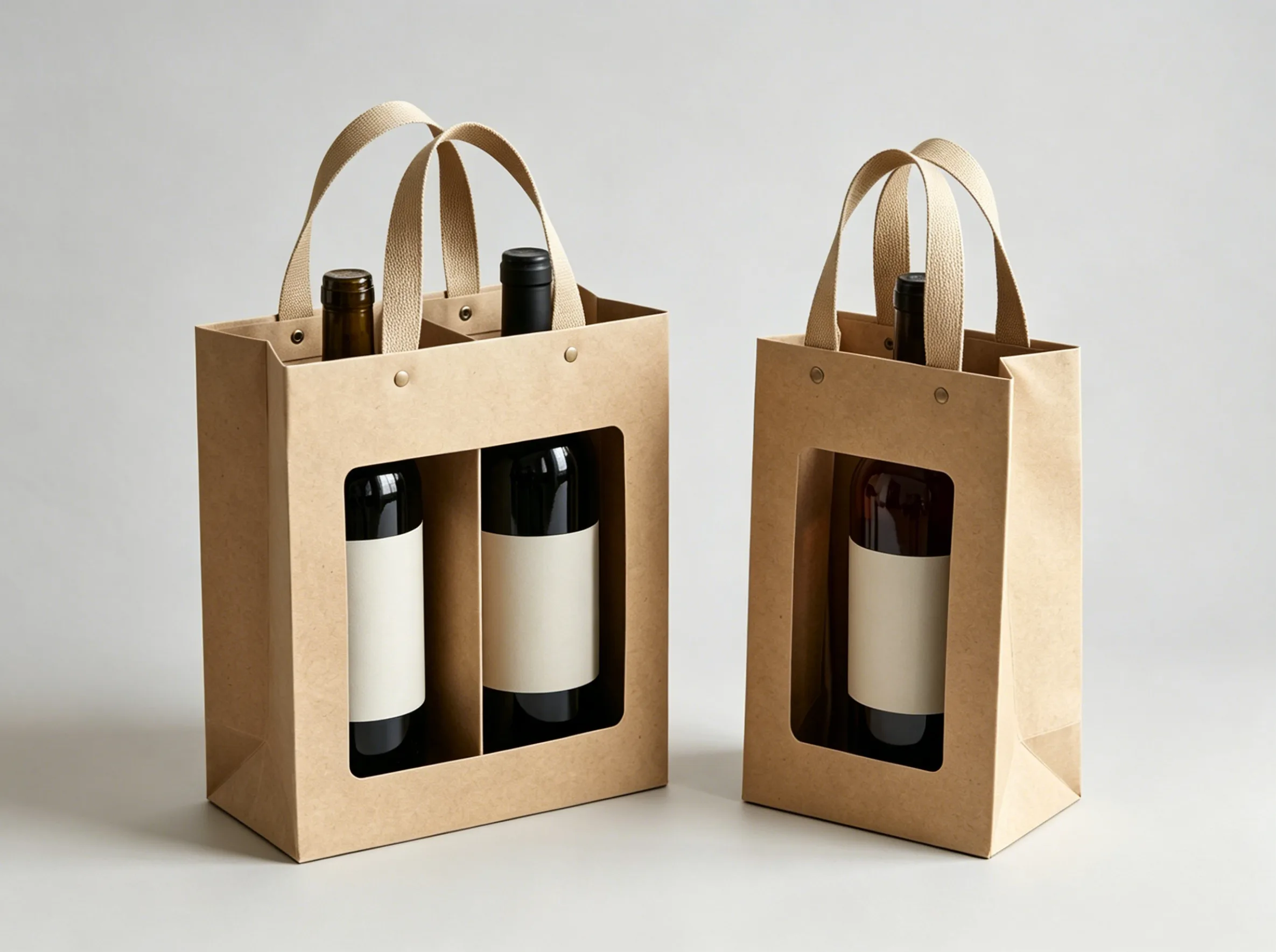 paper wine bag bottle carrier custom print
